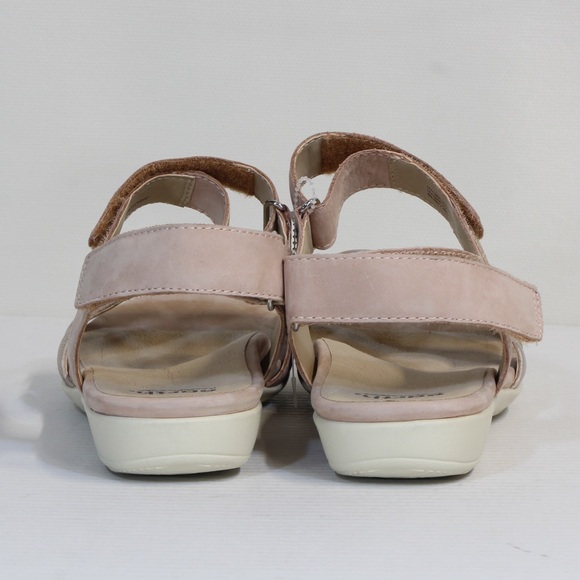 Earth Women's Surreal Tan & Gold Metallic Leather Adjustable Sandals NWT - Picture 6 of 9